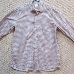 Haupt Men's Shirt Multicolored Squares Size L Large 16.5 Cotton